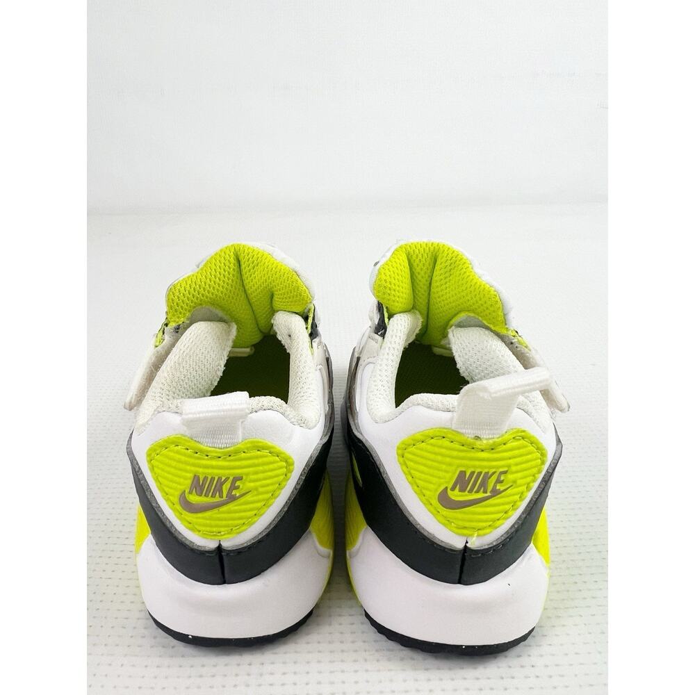 Nike Air Max 90 Easy On Size 6c Toddler Sneakers Retro White Khaki Cyber Green - Picture 3 of 12